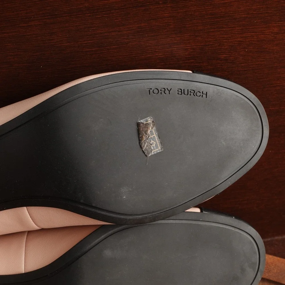Tory Burch Pumps WMS SZ 10 Pink BLK Chelsea 50mm Medallion Classic Career Shoes